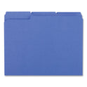 Universal Reinforced Top-Tab File Folders, 1/3-Cut Tabs: Assorted, Letter Size, 1" Expansion, Blue, 100/Box (16161)