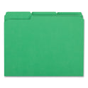 Universal Reinforced Top-Tab File Folders, 1/3-Cut Tabs: Assorted, Letter Size, 1" Expansion, Green, 100/Box (16162)