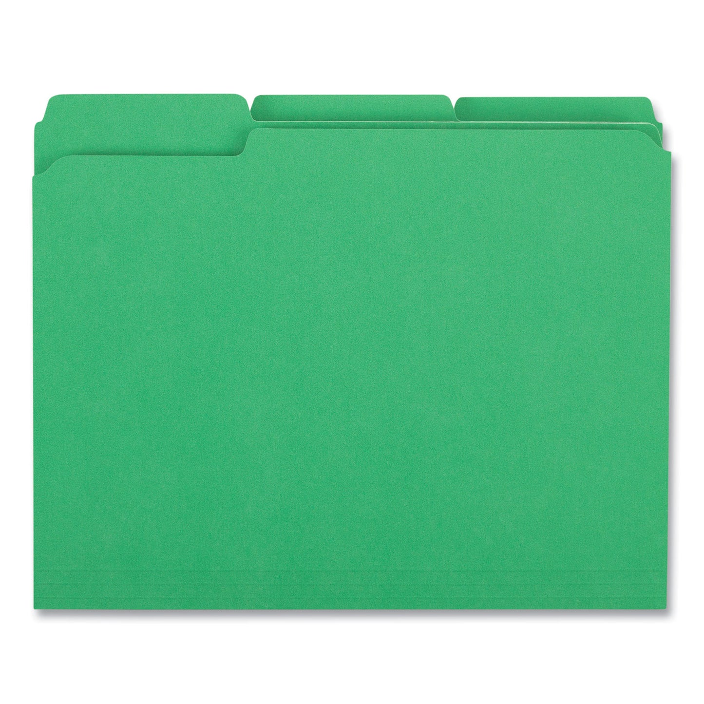 Universal Reinforced Top-Tab File Folders, 1/3-Cut Tabs: Assorted, Letter Size, 1" Expansion, Green, 100/Box (16162)