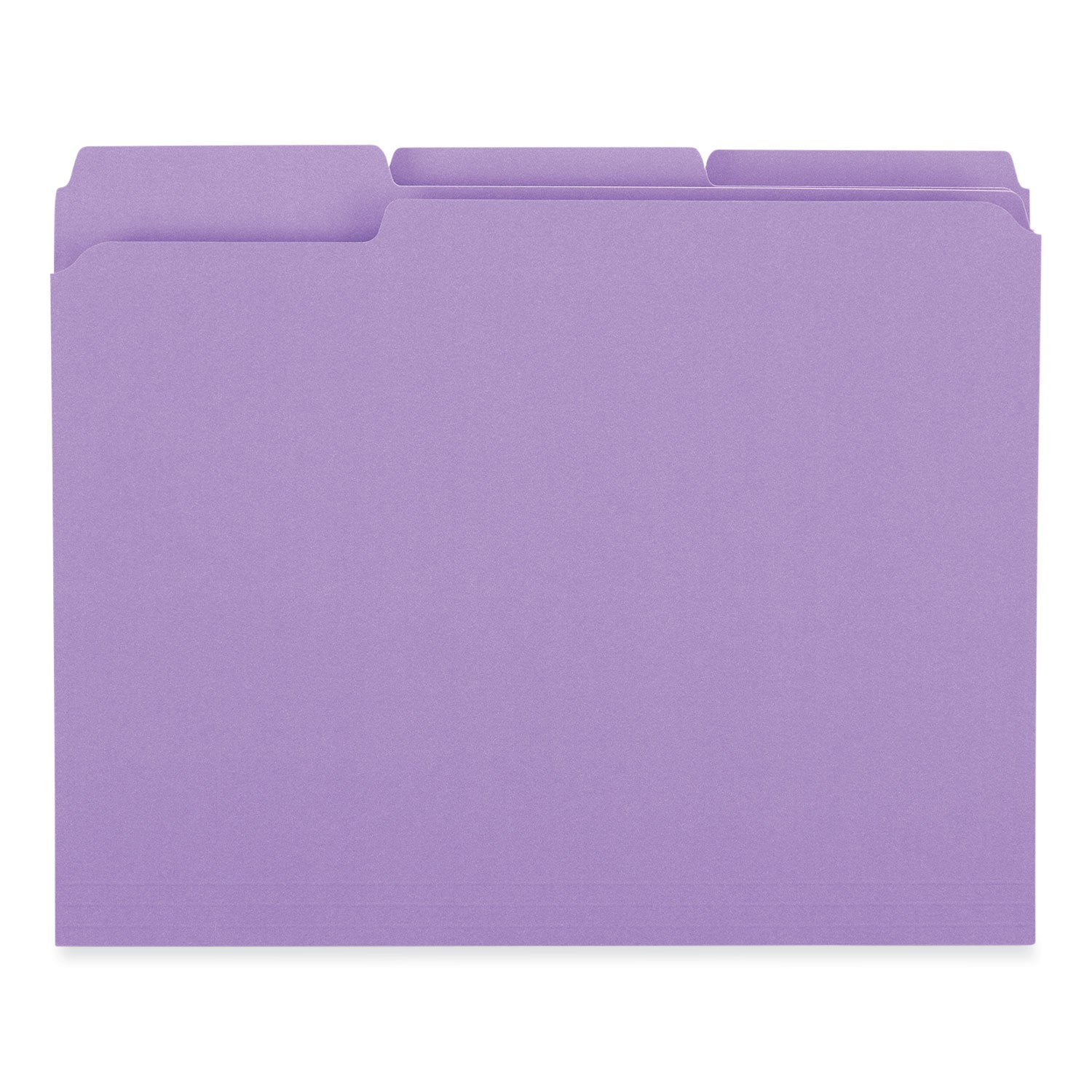 Universal Reinforced Top-Tab File Folders, 1/3-Cut Tabs: Assorted, Letter Size, 1" Expansion, Violet, 100/Box (16165)