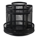 Universal Metal Mesh Rotating Desktop Organizer, 8 Compartments, Metal Mesh, 6.5" Diameter x 6.13"h, Black (20022)