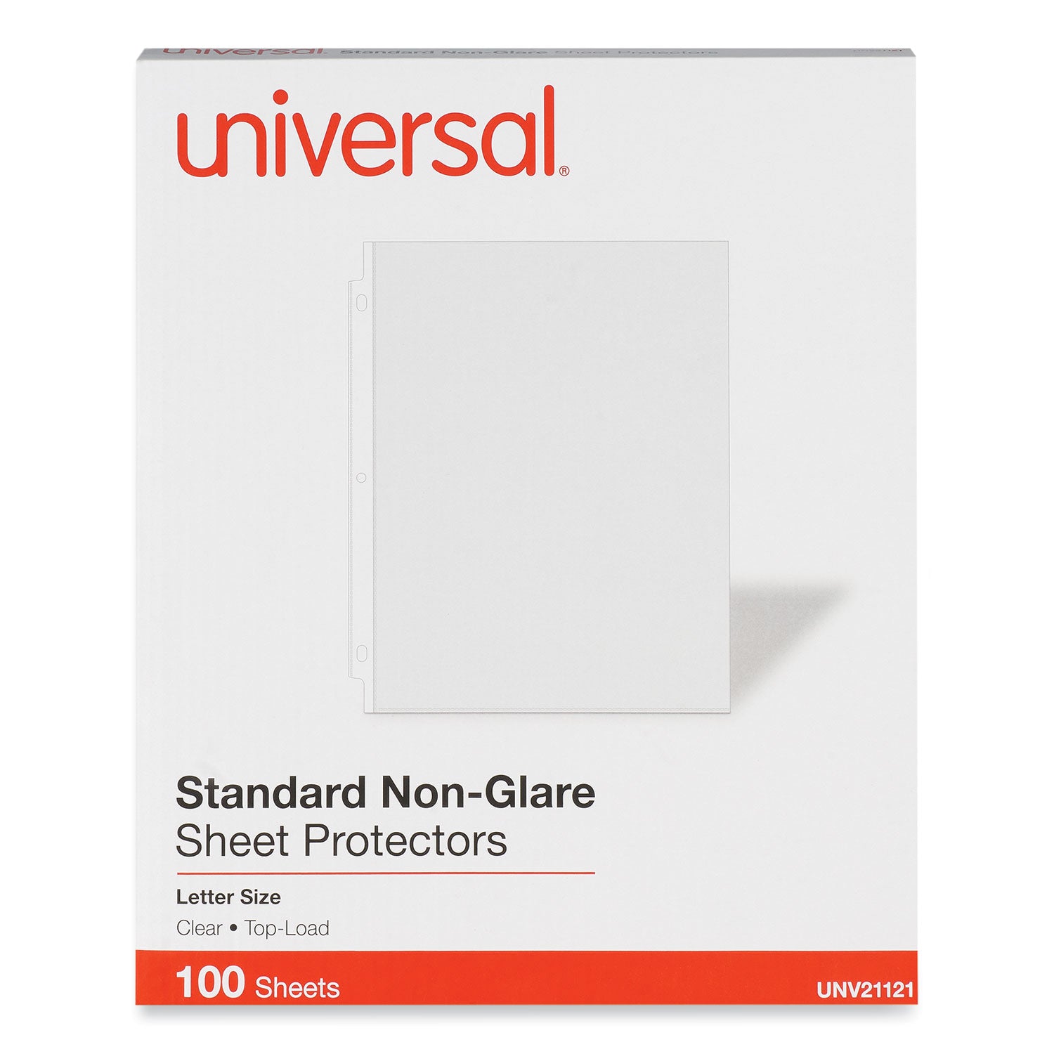 Universal Standard Sheet Protector, Standard, 8.5 x 11, Clear, Non-Glare, 100/Box (21121)