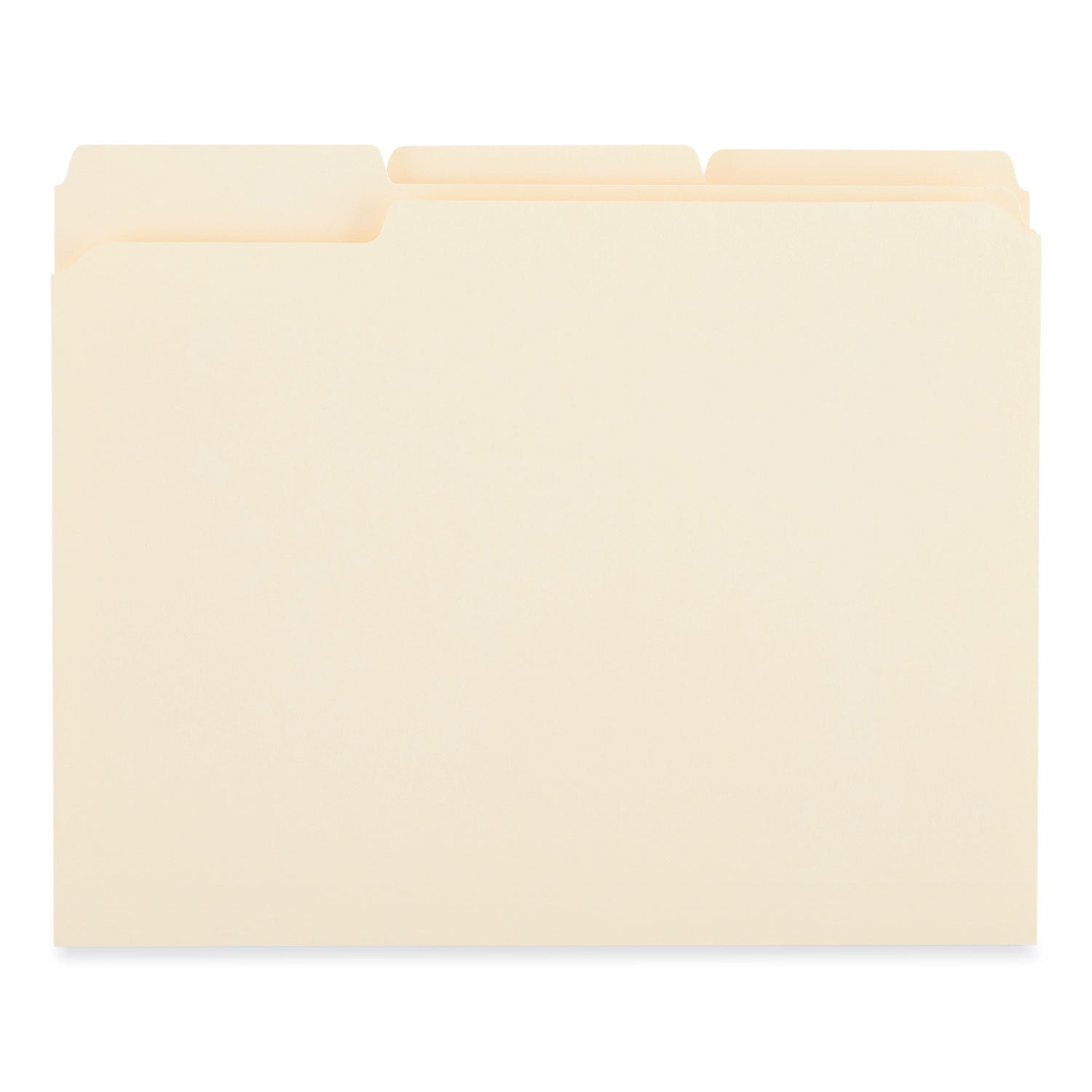 Universal Reinforced Top Tab File Folders, 1/3-Cut Tabs: Assorted, Letter Size, 0.75" Expansion, Manila, 250/Carton (18102)