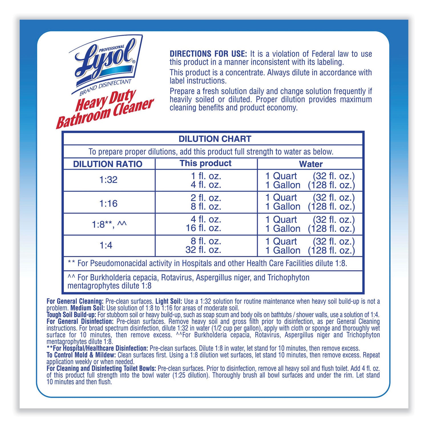 Lysol Disinfectant Heavy-Duty Bathroom Cleaner Concentrate, Lime, 1 gal Bottle (94201EA)