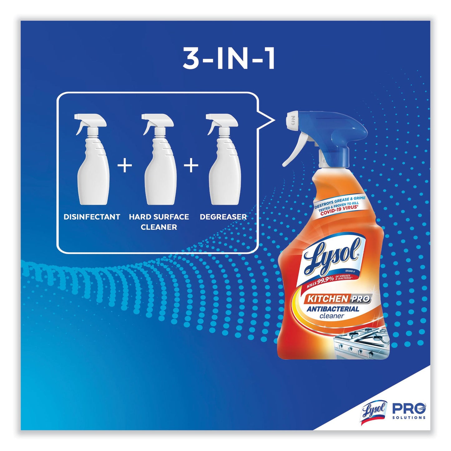 LYSOL Brand Kitchen Pro Antibacterial Cleaner, Citrus Scent, 22 oz Spray Bottle (79556EA)