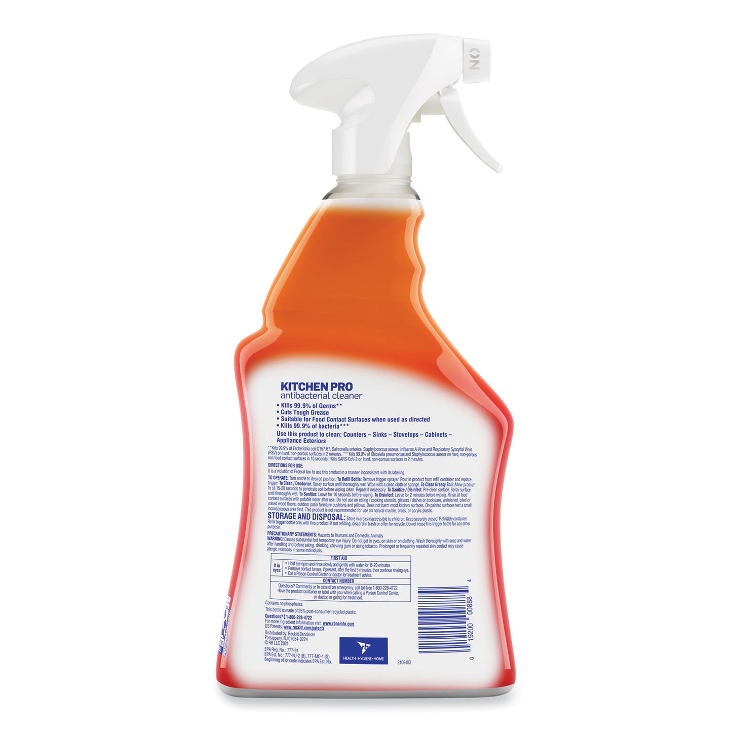 LYSOL Brand Kitchen Pro Antibacterial Cleaner, Citrus Scent, 22 oz Spray Bottle (79556EA)