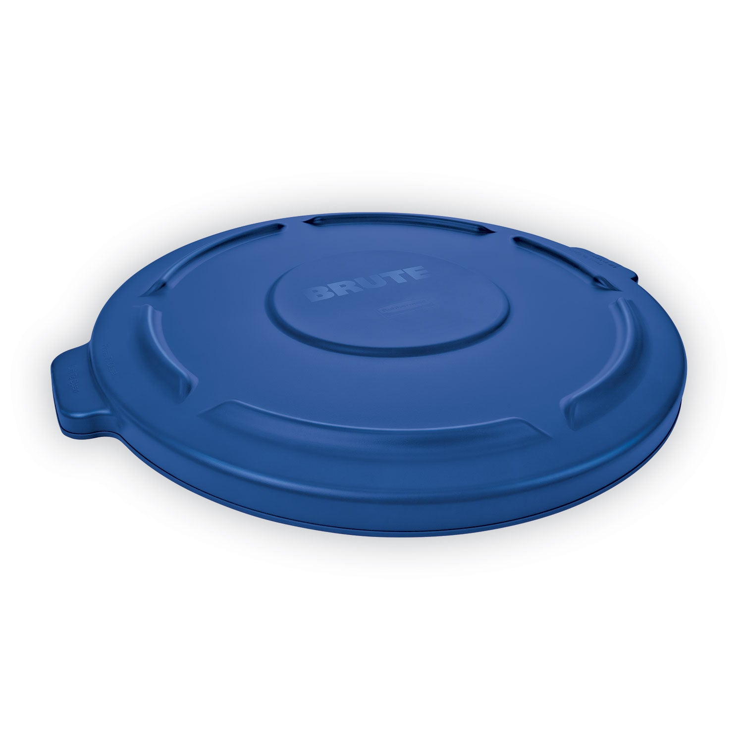 Rubbermaid Commercial BRUTE Self-Draining Flat Top Lids for 32 gal Round BRUTE Containers, 22.25" Diameter, Blue (263100BE)