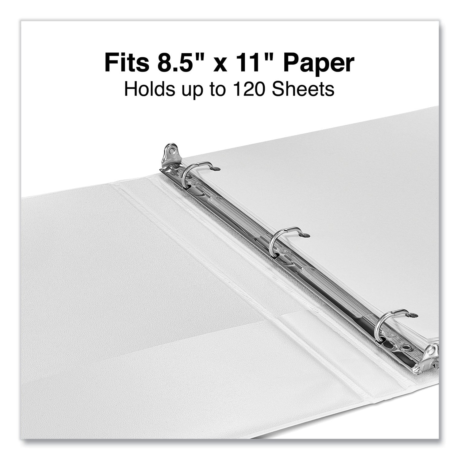 Universal Slant D-Ring View Binder, 3 Rings, 0.5" Capacity, 11 x 8.5, White (20702)