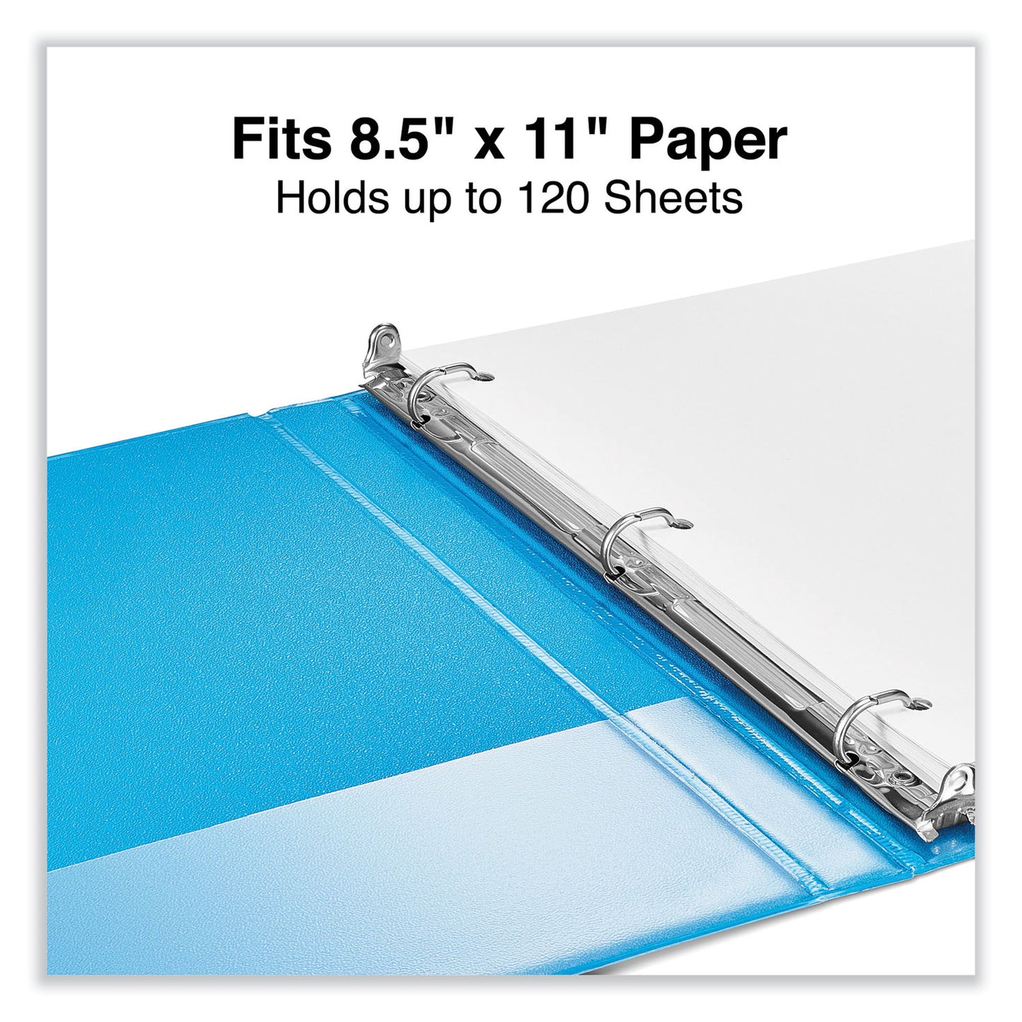 Universal Slant D-Ring View Binder, 3 Rings, 0.5" Capacity, 11 x 8.5, Light Blue (20703)