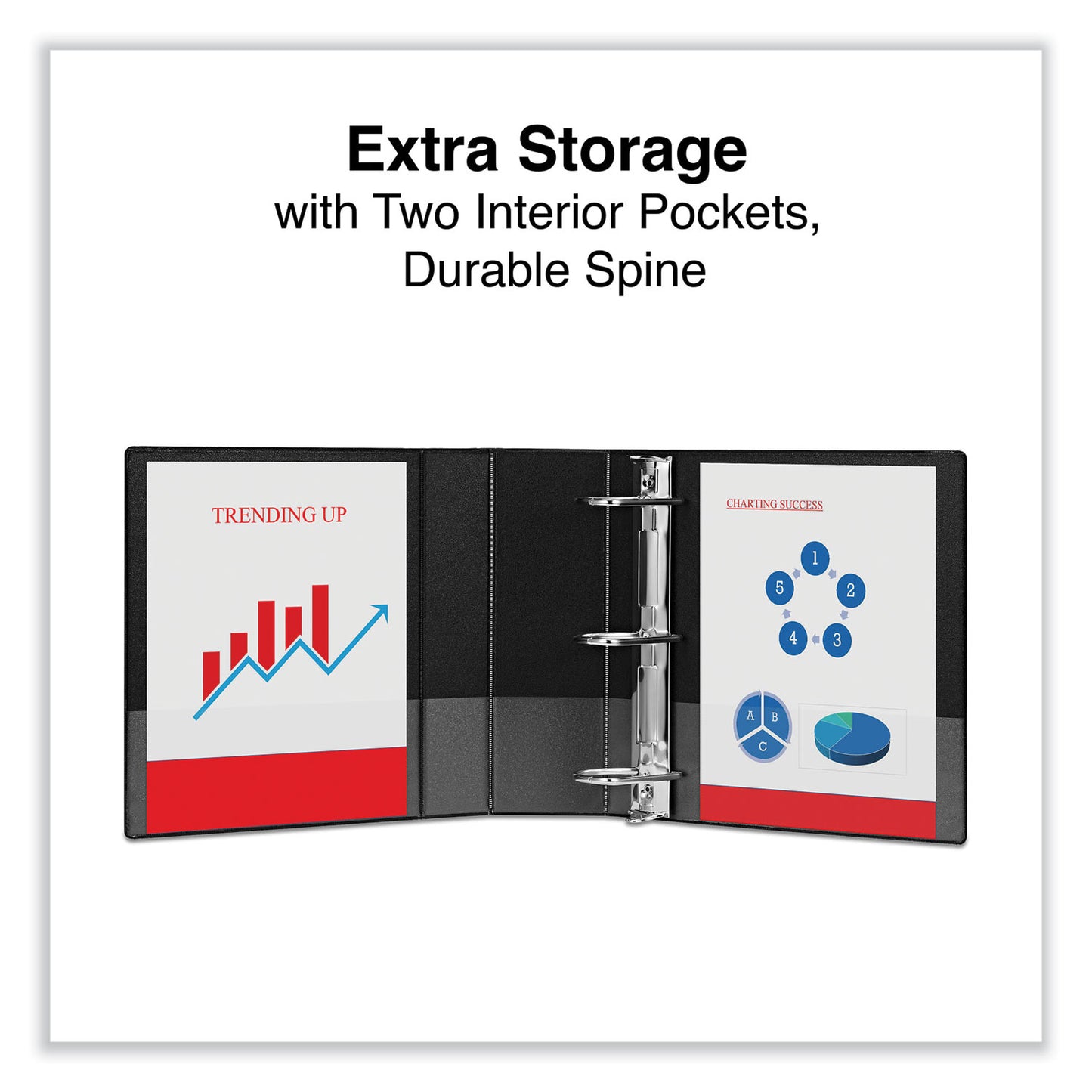 Universal Deluxe Non-View D-Ring Binder with Label Holder, 3 Rings, 4" Capacity, 11 x 8.5, Black (20706)