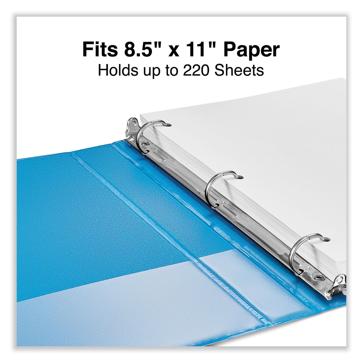 Universal Slant D-Ring View Binder, 3 Rings, 1" Capacity, 11 x 8.5, Light Blue (20713)