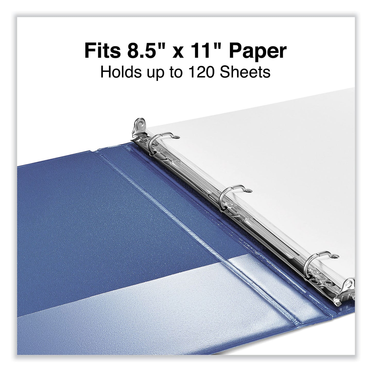 Universal Slant D-Ring View Binder, 3 Rings, 0.5" Capacity, 11 x 8.5, Navy Blue (20717)