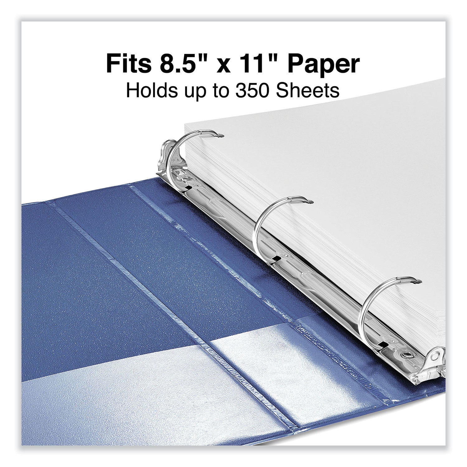 Universal Slant D-Ring View Binder, 3 Rings, 1.5" Capacity, 11 x 8.5, Navy Blue (20718)