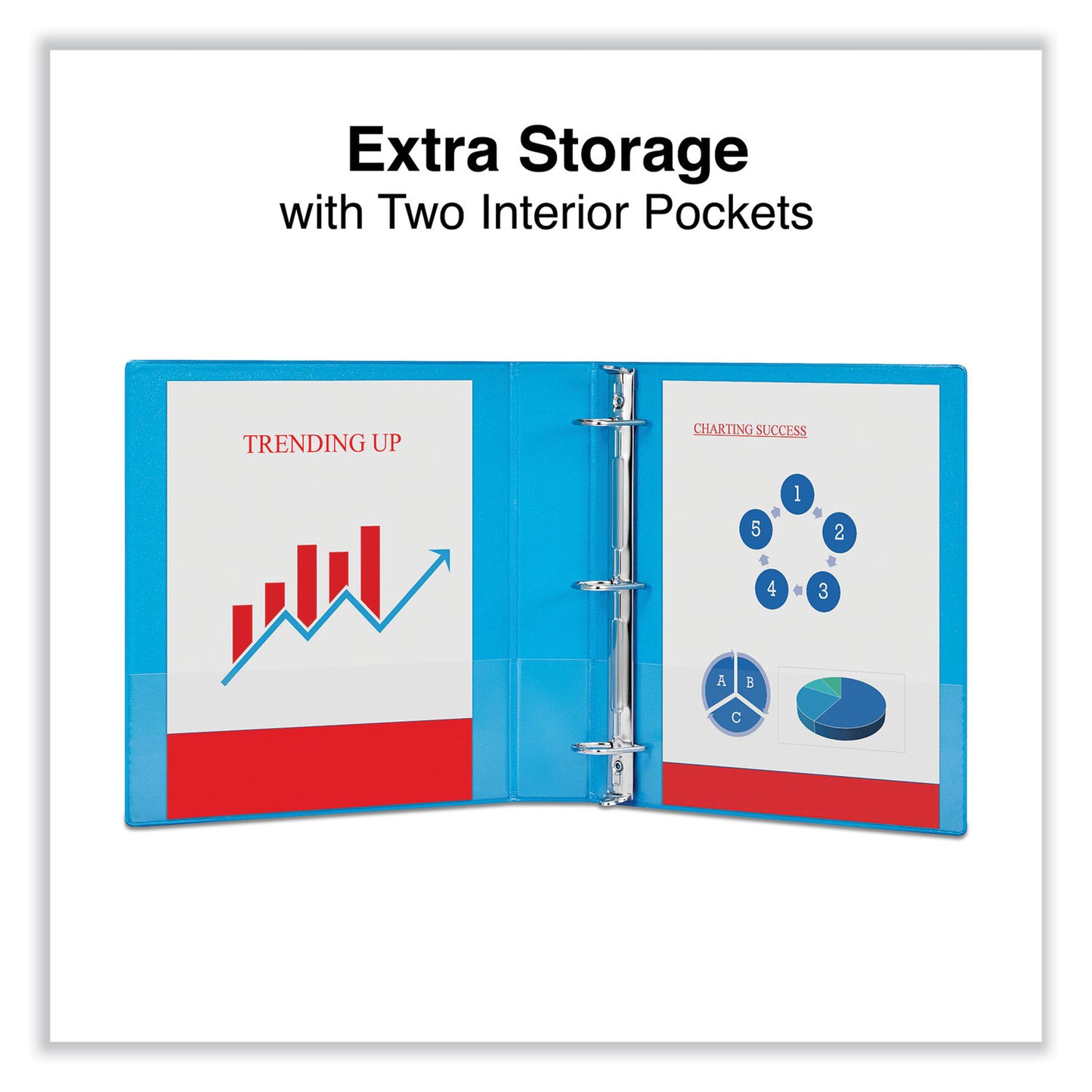 Universal Slant D-Ring View Binder, 3 Rings, 1.5" Capacity, 11 x 8.5, Light Blue (20723)