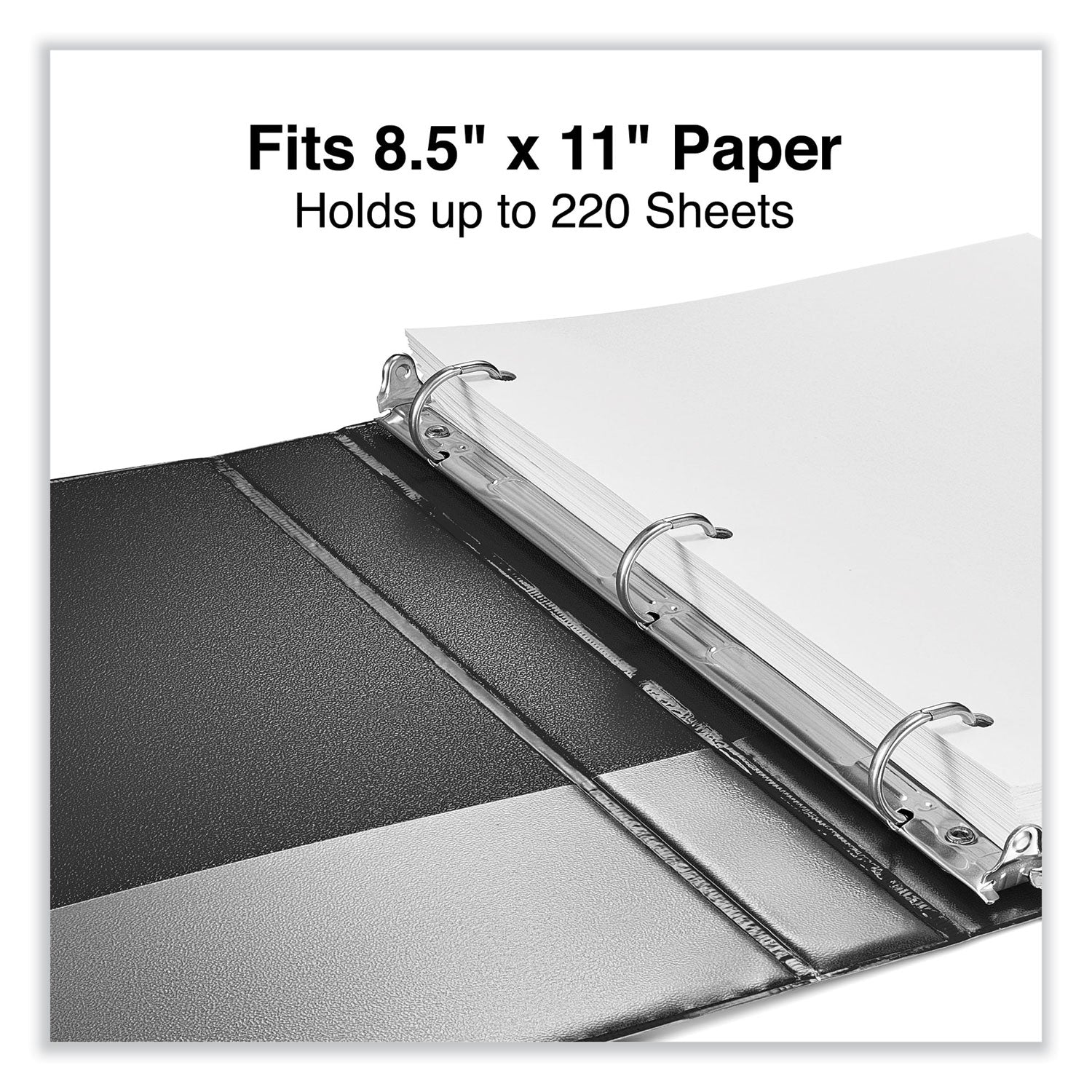 Universal Slant D-Ring View Binder, 3 Rings, 1" Capacity, 11 x 8.5, Black, 12/Carton (20741PK)