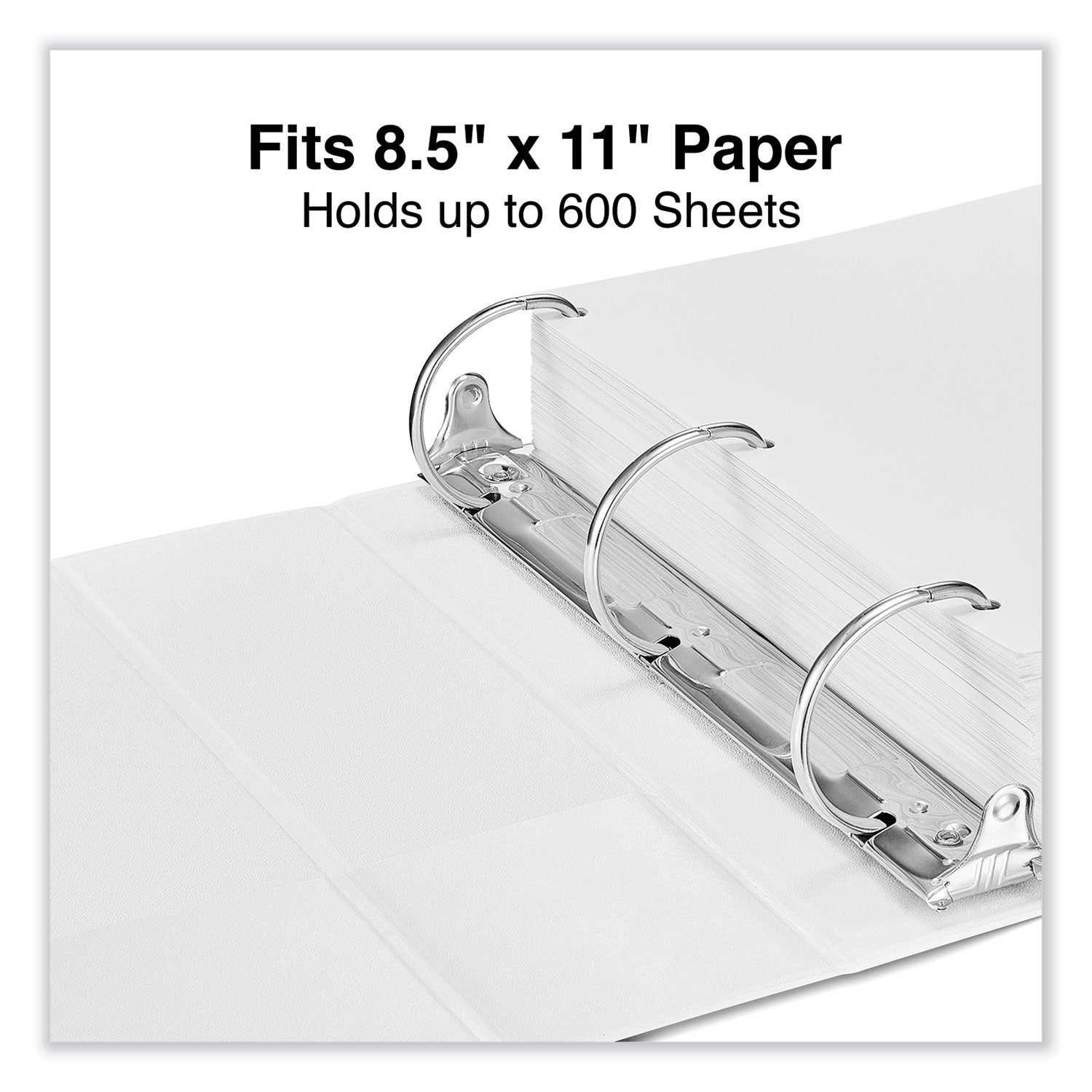 Universal Slant D-Ring View Binder, 3 Rings, 3" Capacity, 11 x 8.5, White (20748)