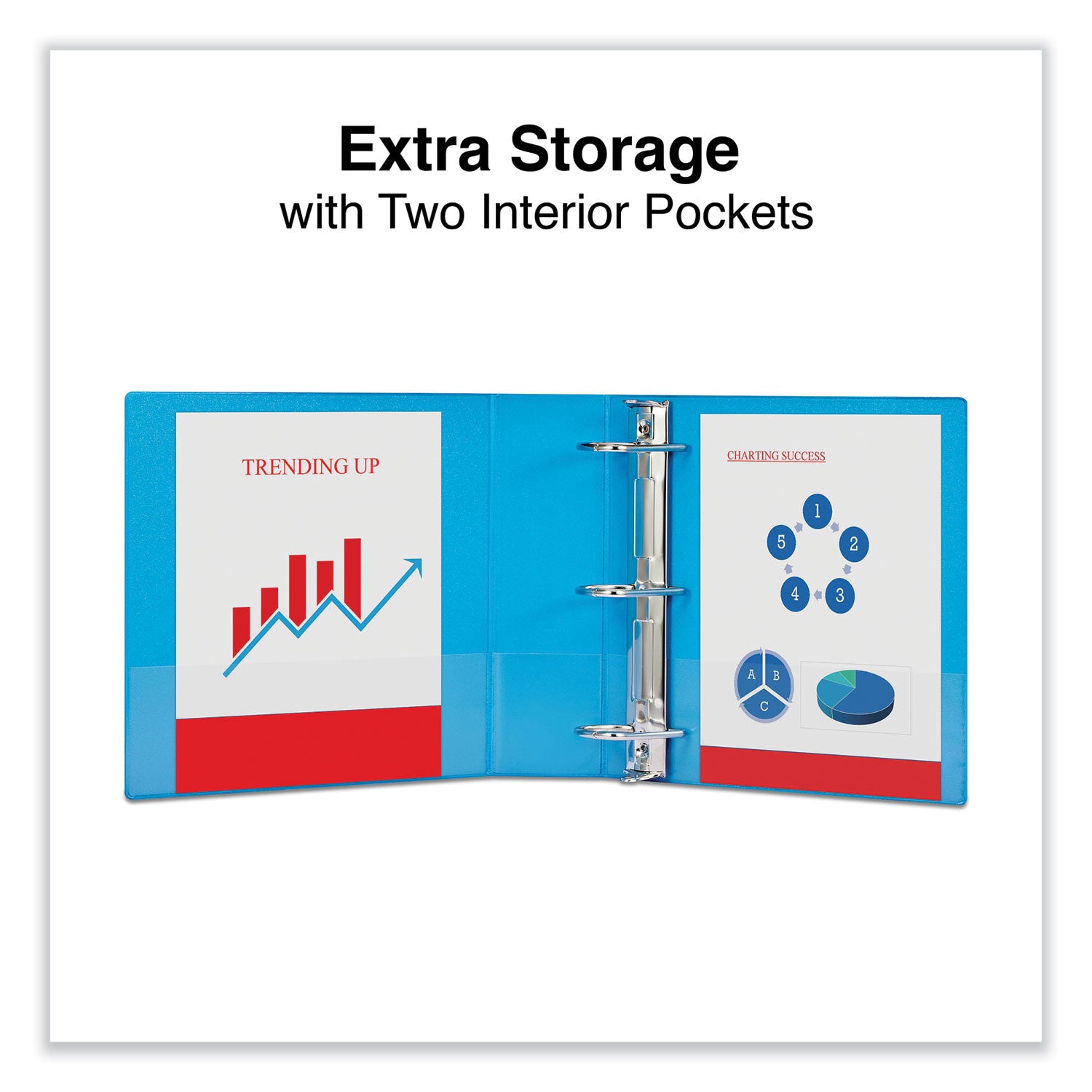 Universal Slant D-Ring View Binder, 3 Rings, 3" Capacity, 11 x 8.5, Light Blue (20753)