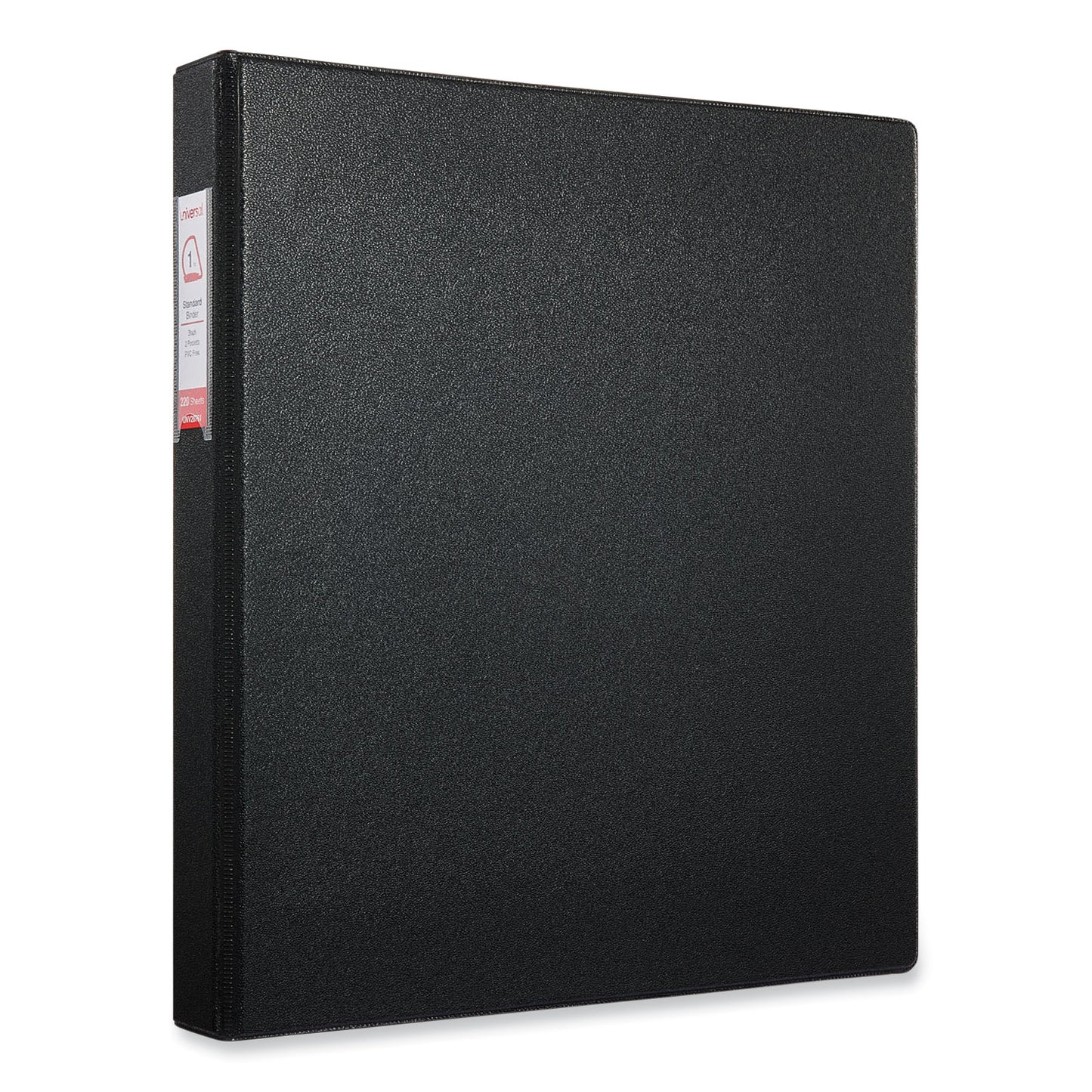 Universal Deluxe Non-View D-Ring Binder with Label Holder, 3 Rings, 1" Capacity, 11 x 8.5, Black (20761)