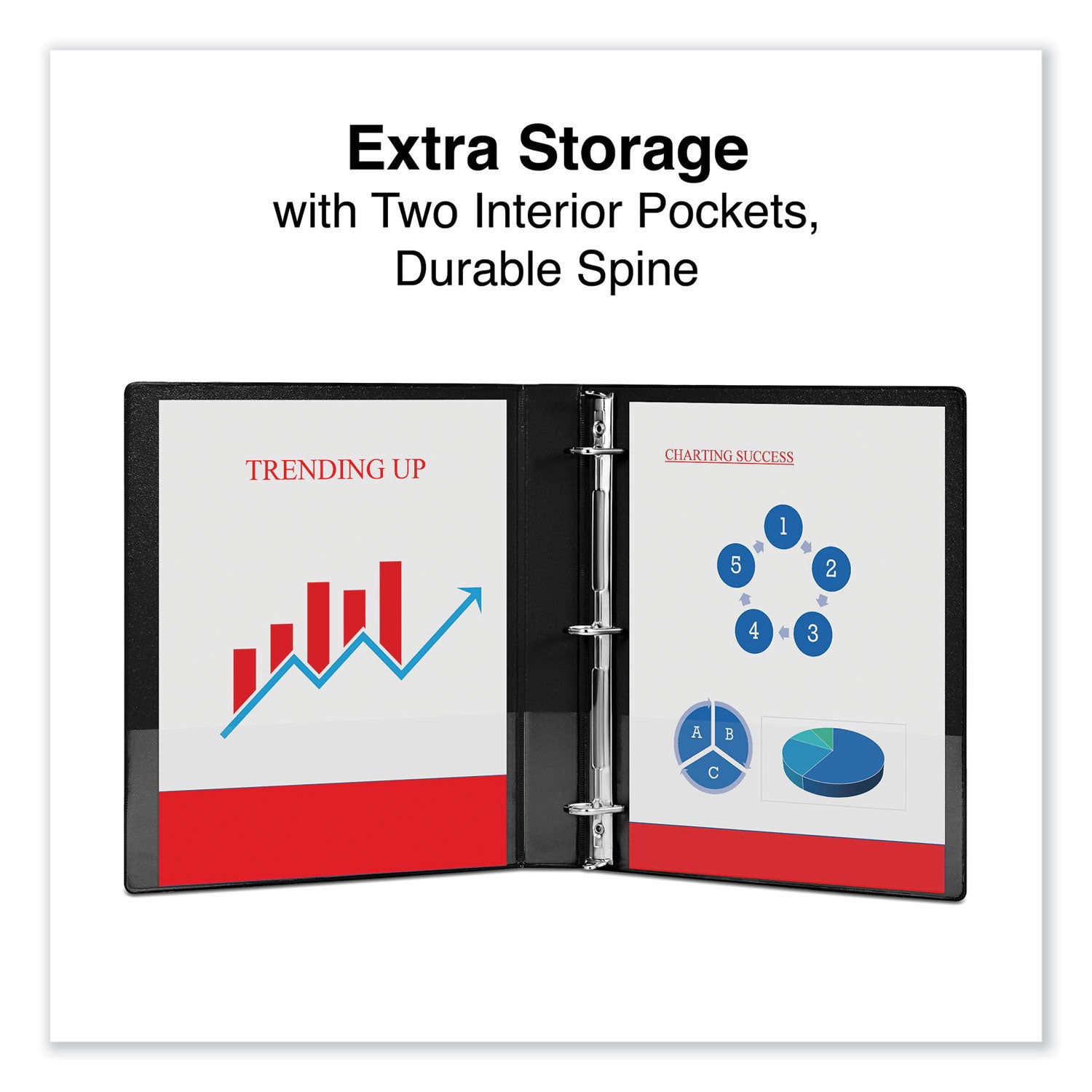 Universal Deluxe Non-View D-Ring Binder with Label Holder, 3 Rings, 1" Capacity, 11 x 8.5, Black (20761)