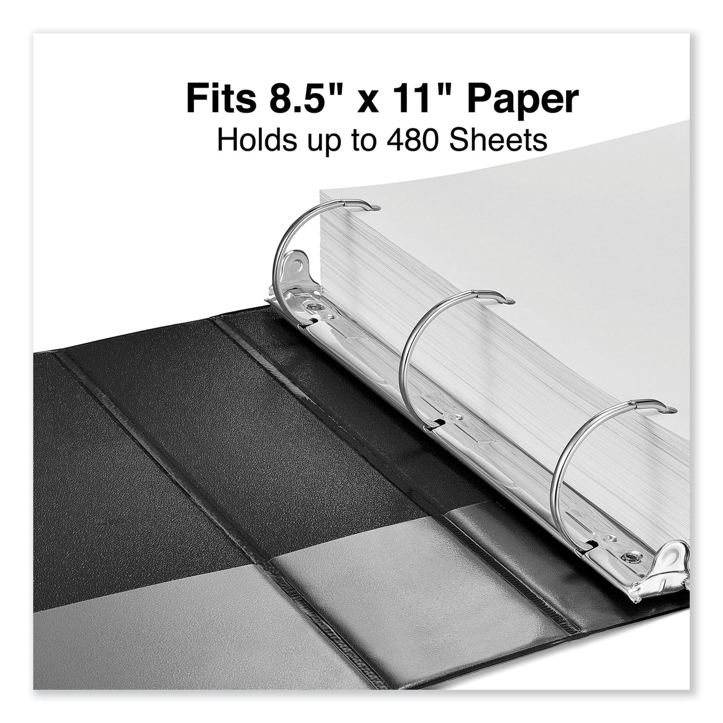 Universal Deluxe Non-View D-Ring Binder with Label Holder, 3 Rings, 2" Capacity, 11 x 8.5, Black (20781)