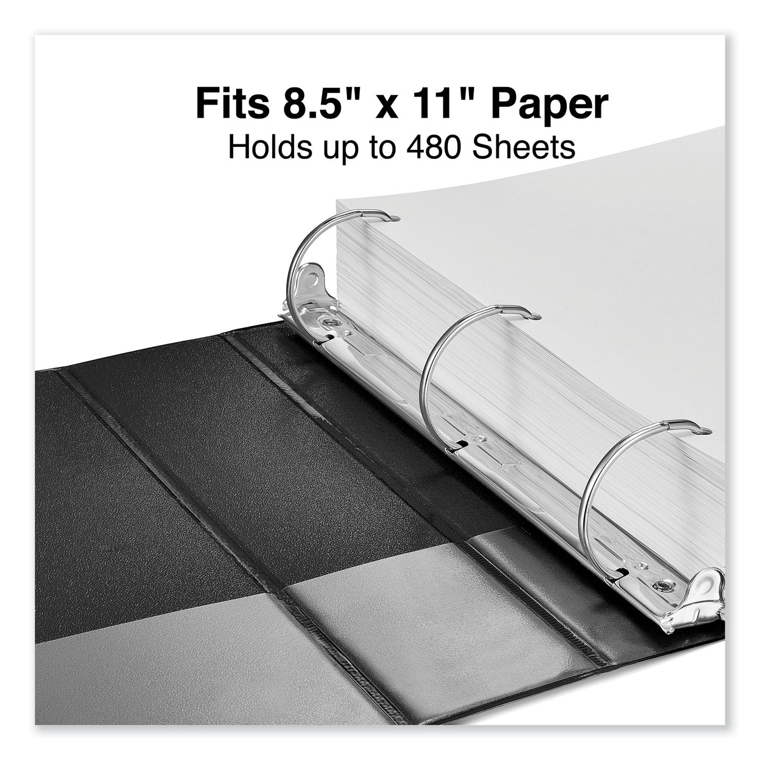 Universal Deluxe Non-View D-Ring Binder with Label Holder, 3 Rings, 2" Capacity, 11 x 8.5, Black (20781)