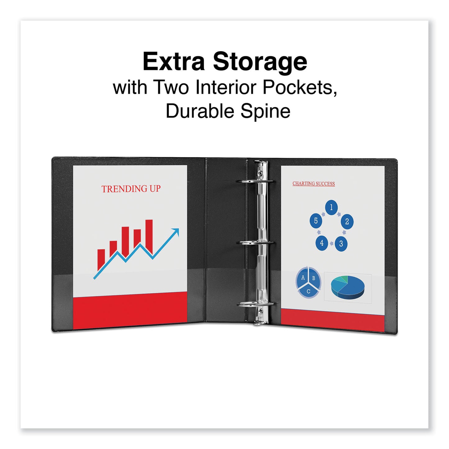 Universal Deluxe Non-View D-Ring Binder with Label Holder, 3 Rings, 2" Capacity, 11 x 8.5, Black (20781)
