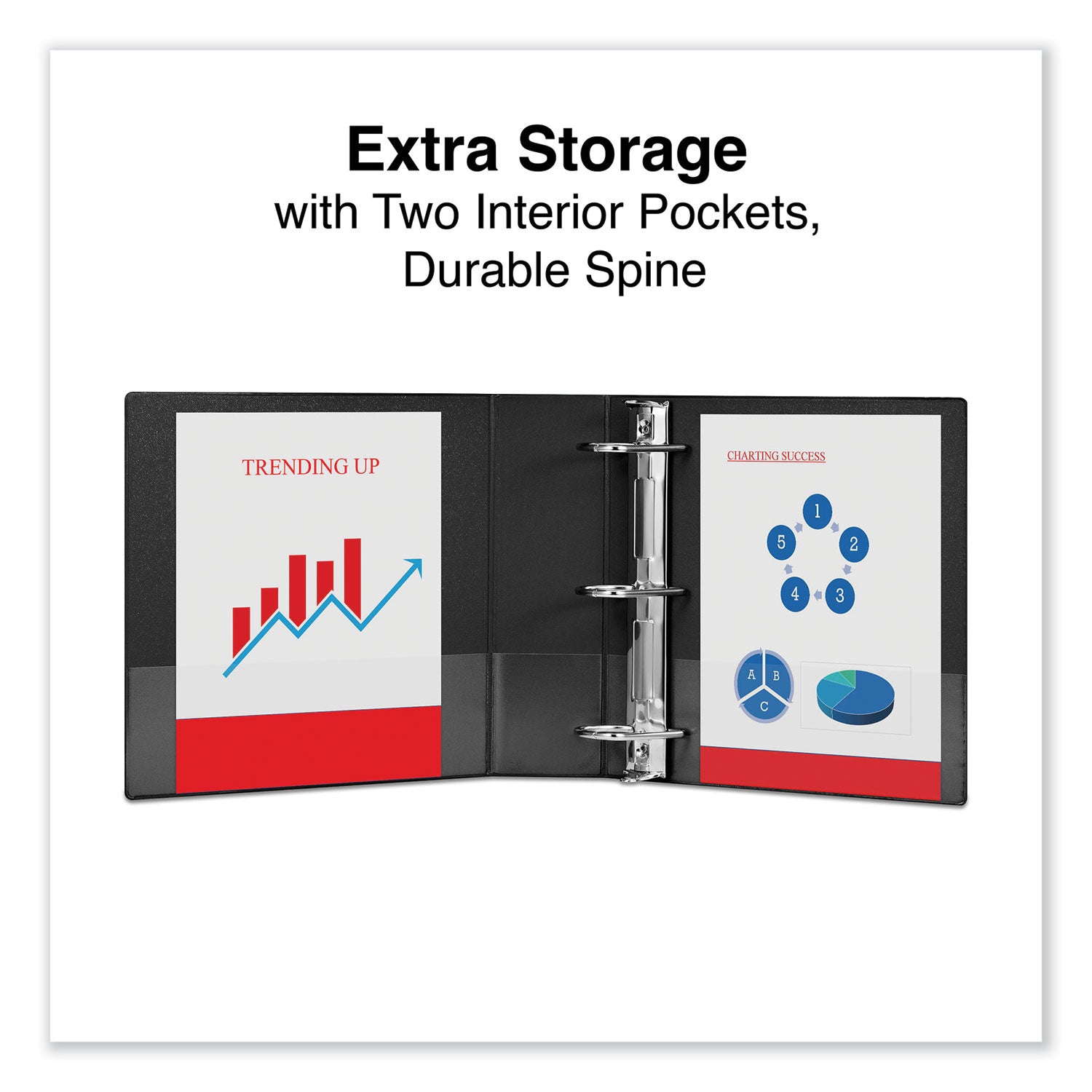 Universal Deluxe Non-View D-Ring Binder with Label Holder, 3 Rings, 3" Capacity, 11 x 8.5, Black (20791)