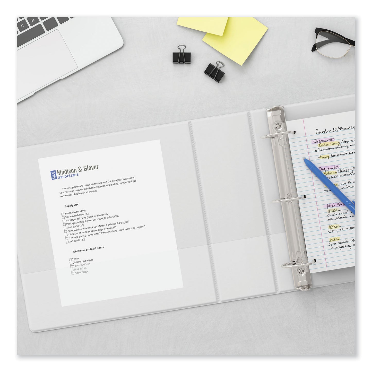 Universal Slant D-Ring View Binder, 3 Rings, 4" Capacity, 11 x 8.5, White (20994)