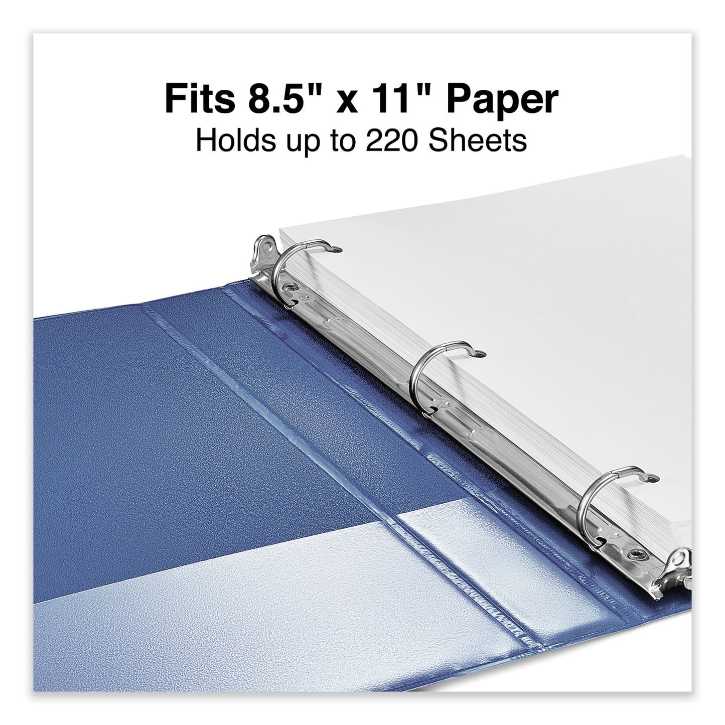 Universal Slant D-Ring View Binder, 3 Rings, 1" Capacity, 11 x 8.5, Navy Blue (207410)