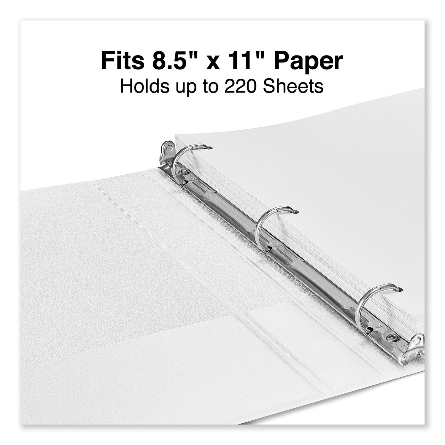 Universal Slant D-Ring View Binder, 3 Rings, 1" Capacity, 11 x 8.5, White, 12/Carton (207421PK)