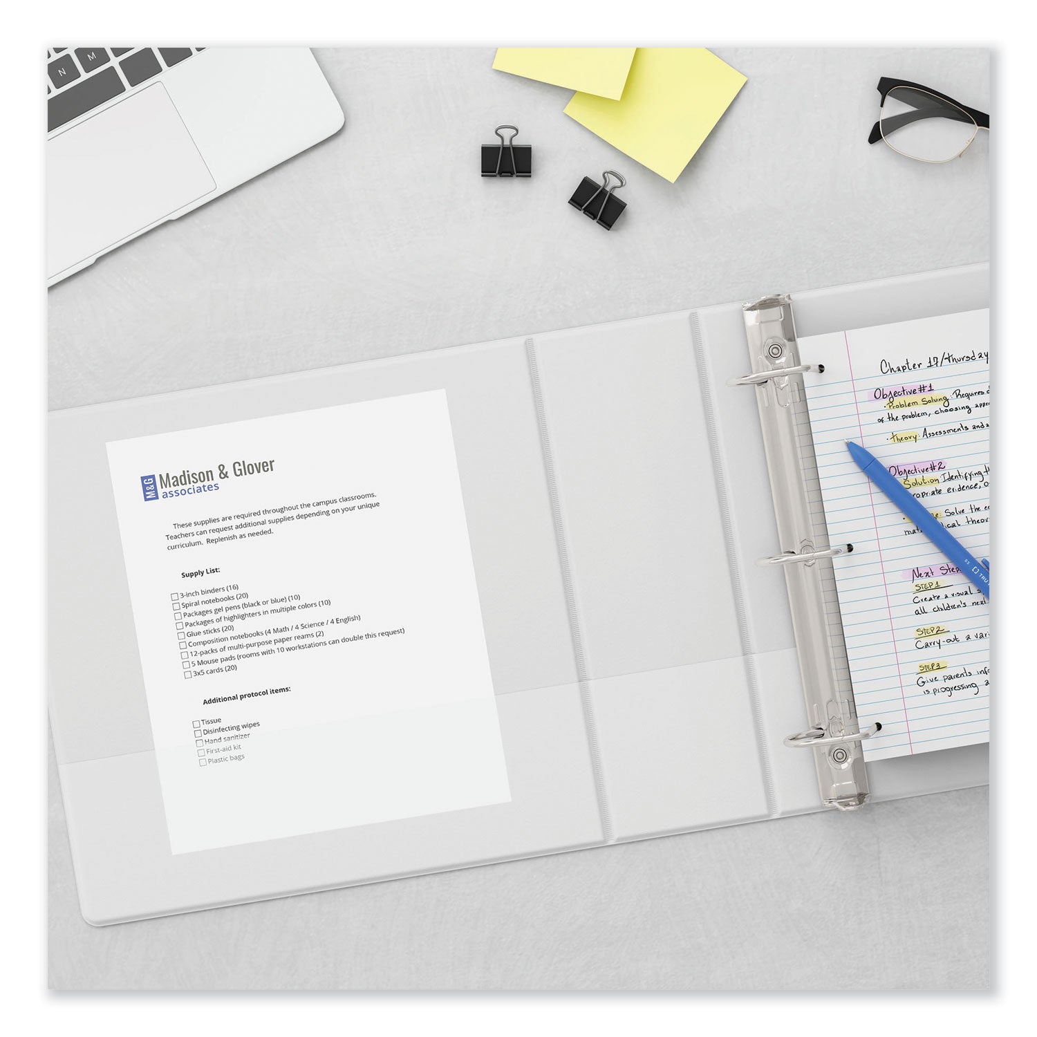 Universal Slant D-Ring View Binder, 3 Rings, 1" Capacity, 11 x 8.5, White, 12/Carton (207421PK)