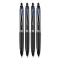 uni-ball 207 Plus+ Gel Pen, Retractable, Medium 0.7 mm, Blue Ink, Black Barrel, 4/Pack (70457)