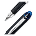 uni-ball Jetstream Stick Hybrid Gel Pen, Bold 1 mm, Blue Ink, Black/Silver/Blue Barrel (33922)