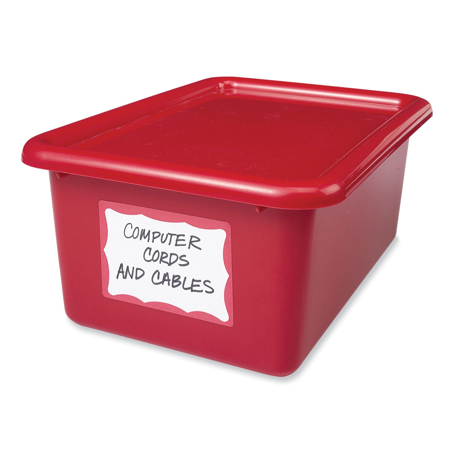 Avery Printable Adhesive Name Badges, 3.38 x 2.33, Red Border, 100/Pack (5143) - 18 Pack