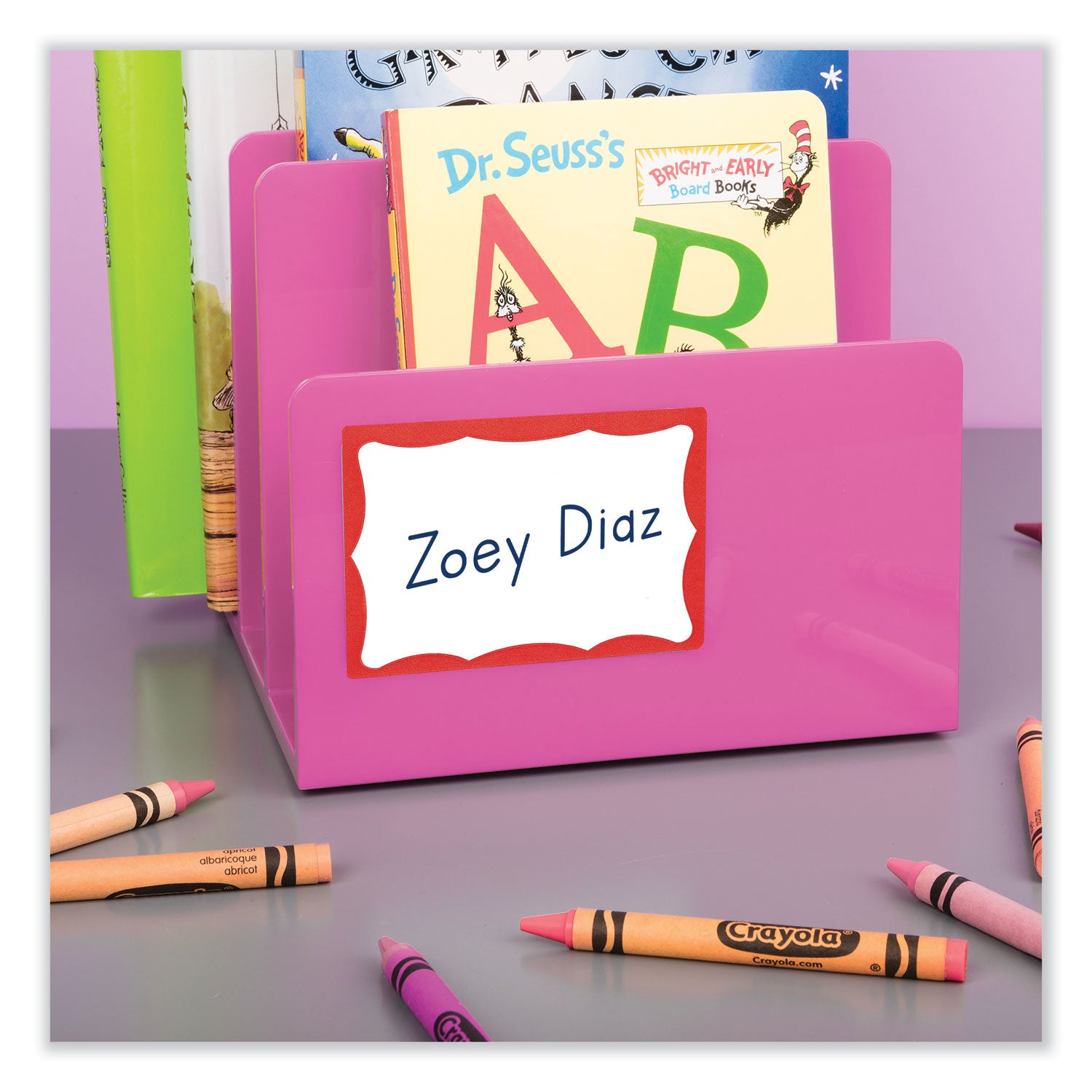 Avery Printable Adhesive Name Badges, 3.38 x 2.33, Red Border, 100/Pack (5143) - 18 Pack