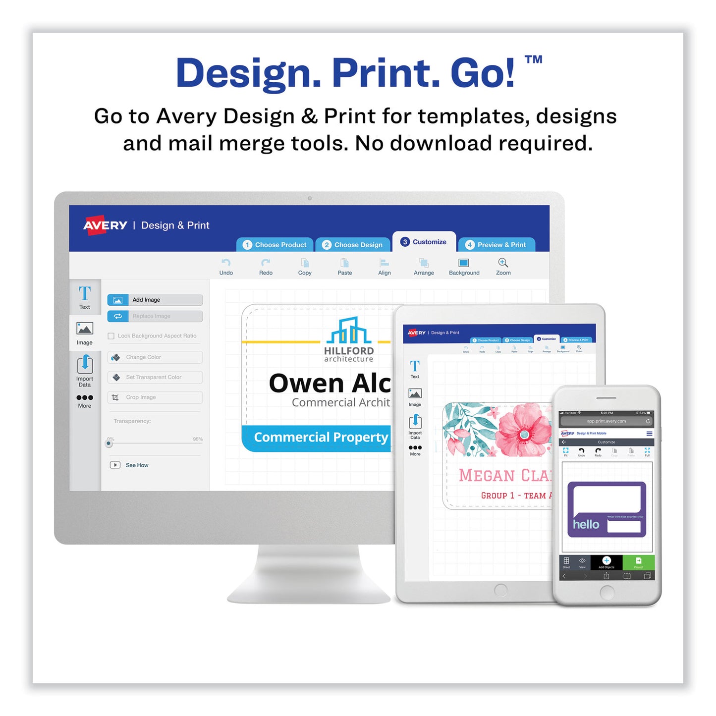 Avery Printable Adhesive Name Badges, 3.38 x 2.33, Red Border, 100/Pack (5143) - 18 Pack