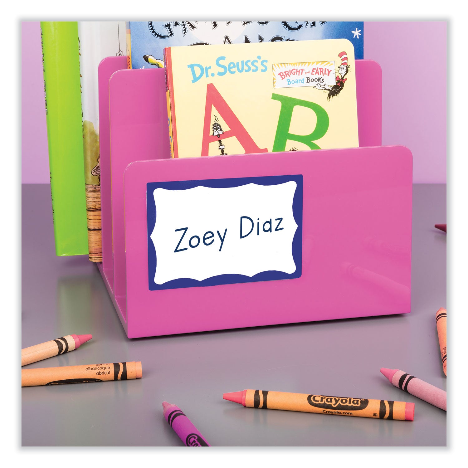 Avery Printable Adhesive Name Badges, 3.38 x 2.33, Blue Border, 100/Pack (5144) - 18 Pack