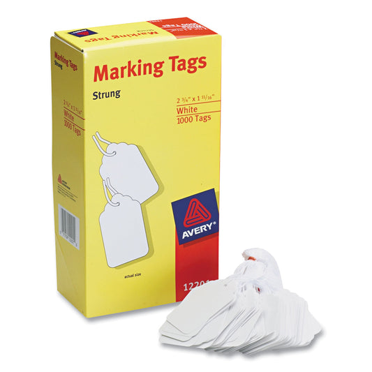 Avery Medium-Weight White Marking Tags, 2.75 x 1.69, 1,000/Box (12201)