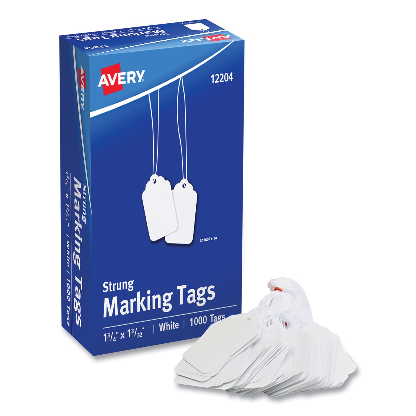 Avery Medium-Weight White Marking Tags, 1.75 x 1.09, 1,000/Box (12204)