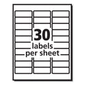 PRES-a-ply Labels, Laser Printers, 1 x 2.63, White, 30/Sheet, 100 Sheets/Box (30600)