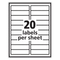 PRES-a-ply Labels, Laser Printers, 1 x 4, White, 20/Sheet, 100 Sheets/Box (30601)