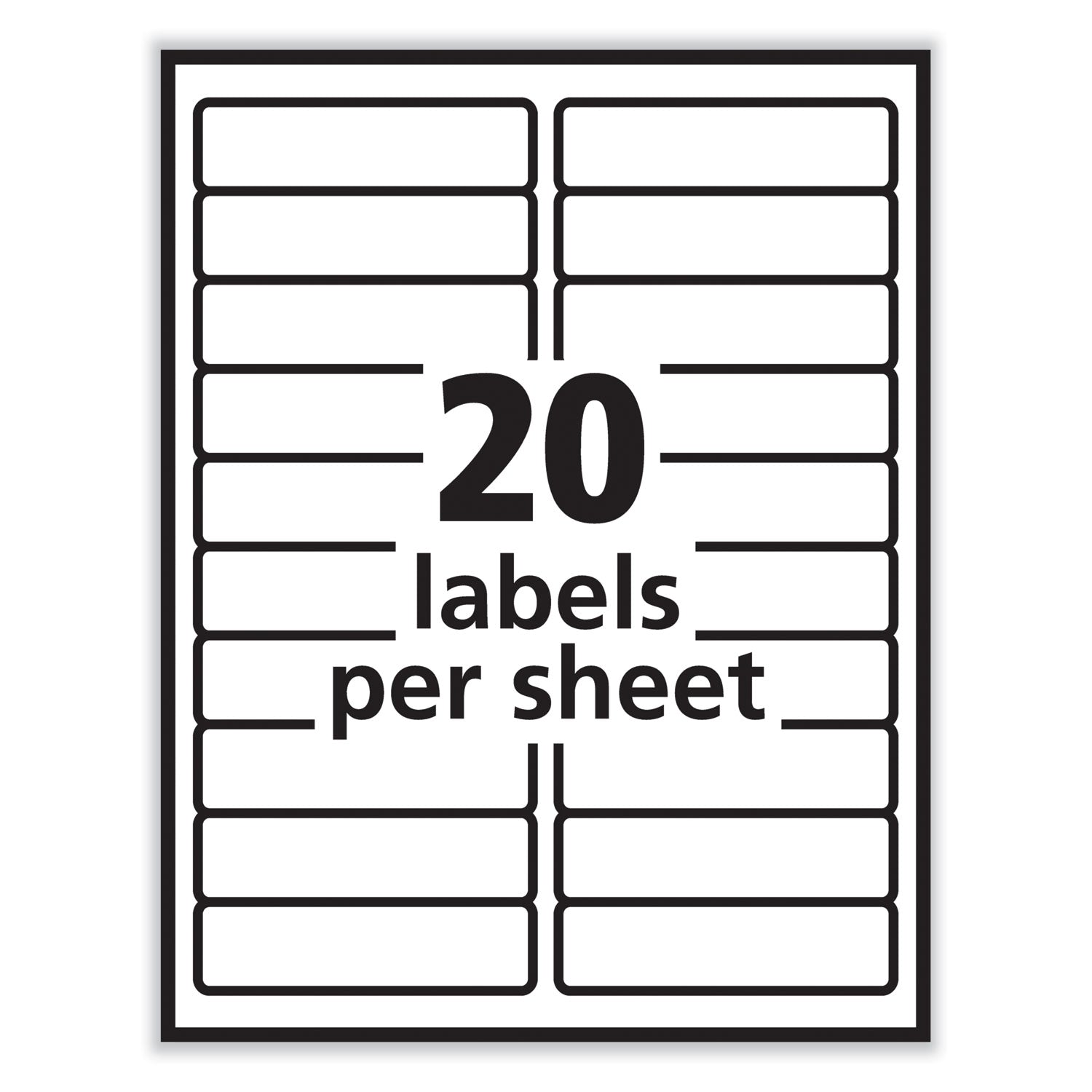 PRES-a-ply Labels, Laser Printers, 1 x 4, White, 20/Sheet, 100 Sheets/Box (30601)