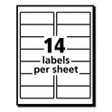 PRES-a-ply Labels, Laser Printers, 1.33 x 4, White, 14/Sheet, 100 Sheets/Box (30602)