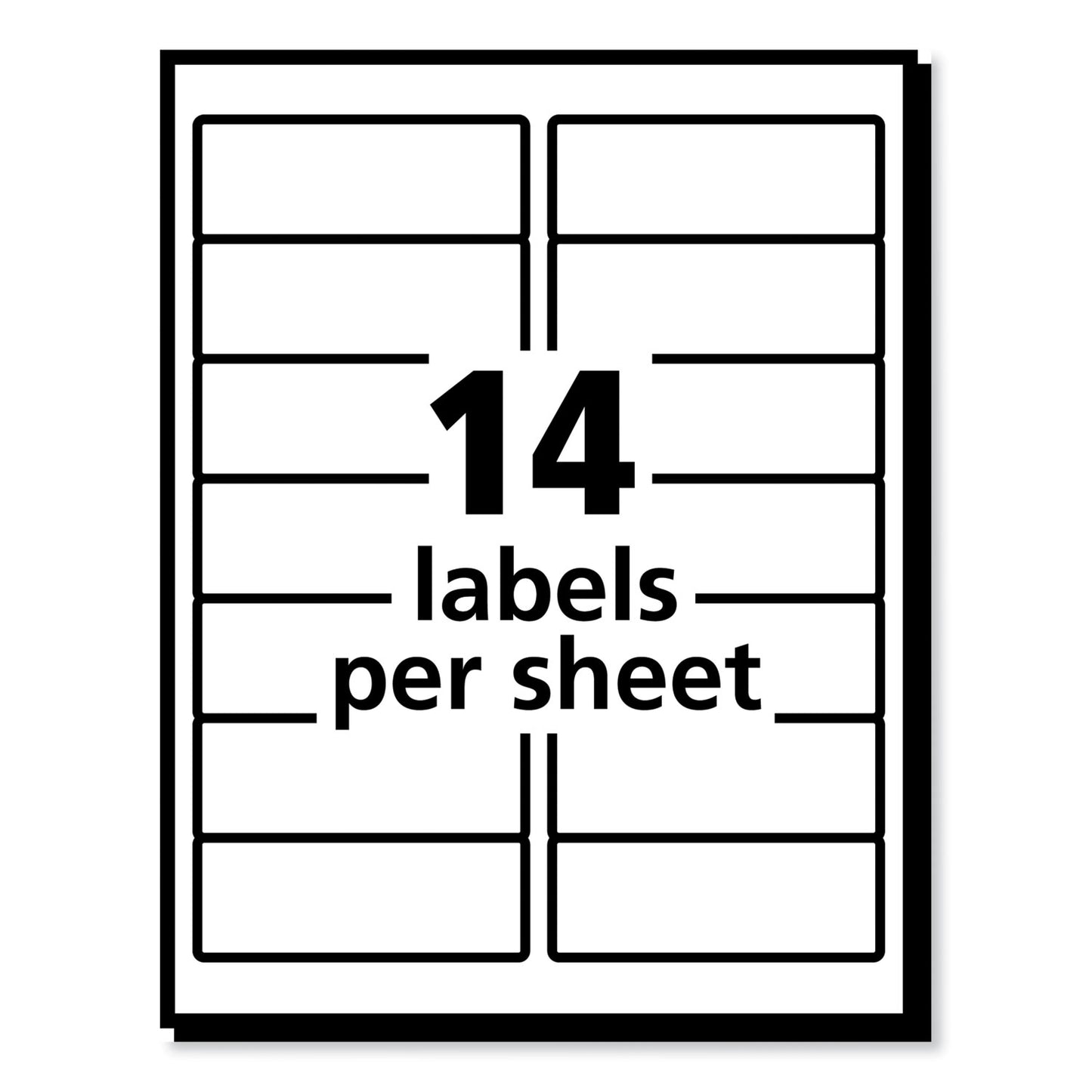 PRES-a-ply Labels, Laser Printers, 1.33 x 4, White, 14/Sheet, 100 Sheets/Box (30602)