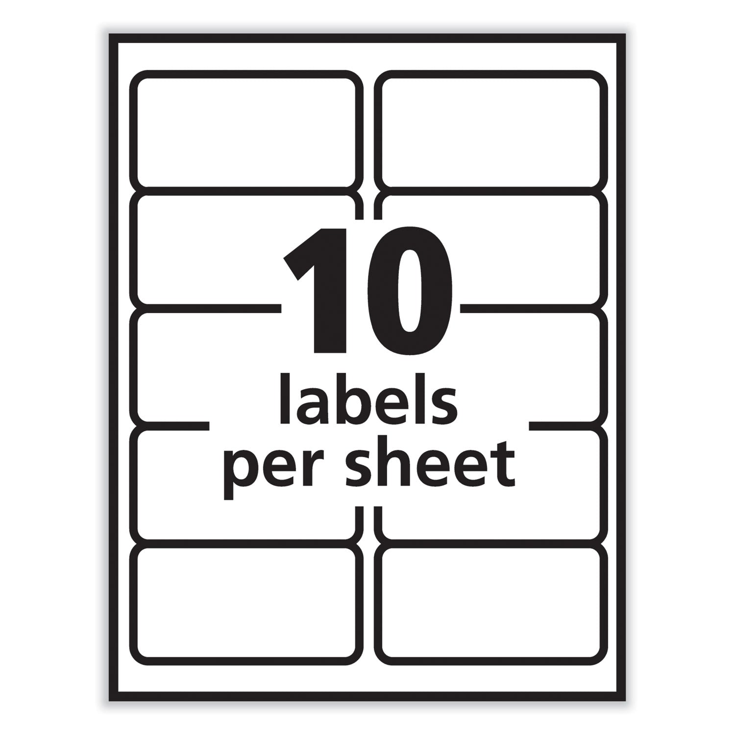 PRES-a-ply Labels, Laser Printers, 2 x 4, White, 10/Sheet, 100 Sheets/Box (30603)
