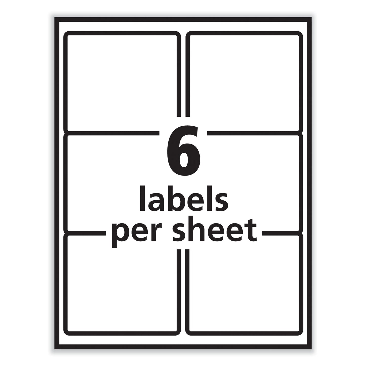 PRES-a-ply Labels, Laser Printers, 3.33 x 4, White, 6/Sheet, 100 Sheets/Box (30604)
