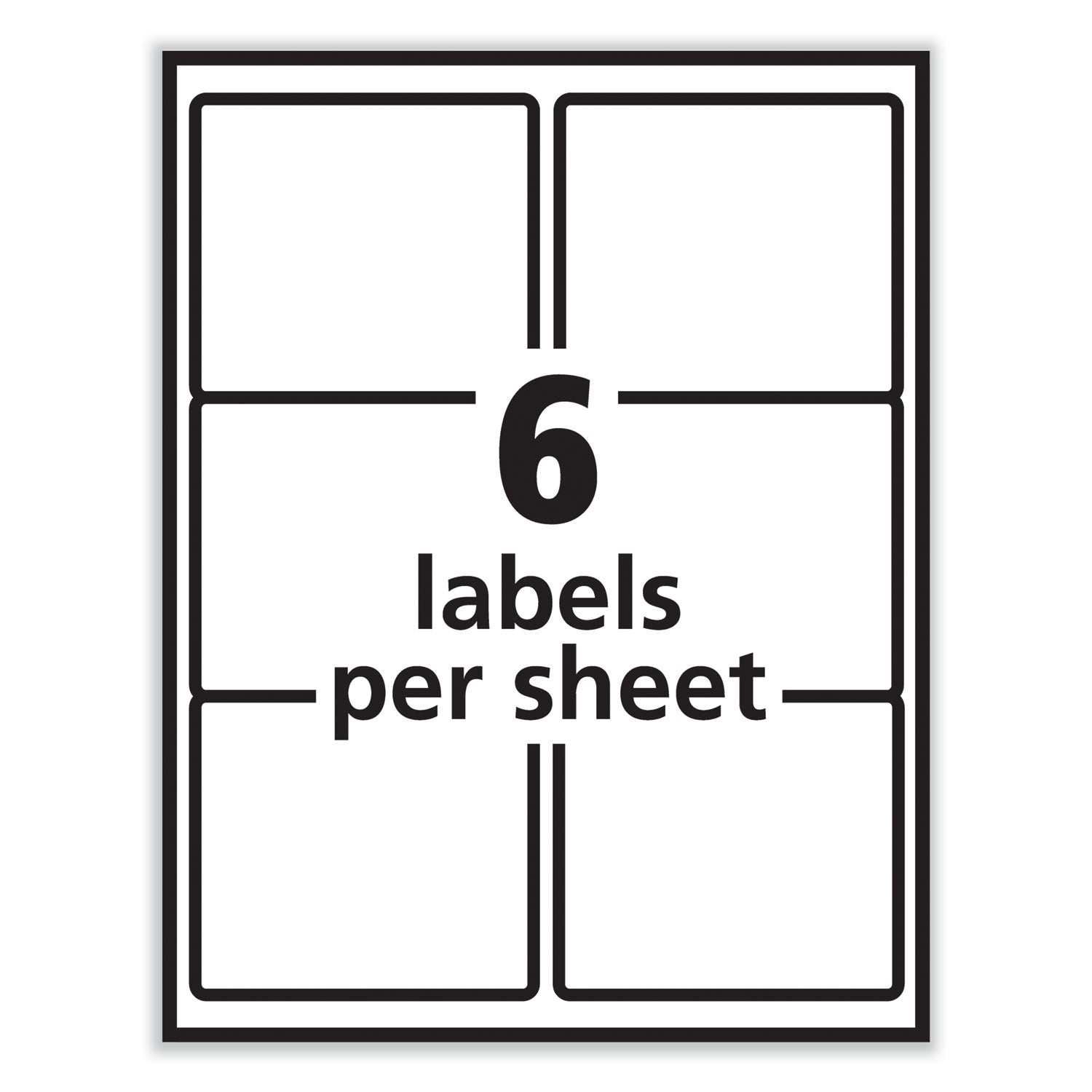 PRES-a-ply Labels, Laser Printers, 3.33 x 4, White, 6/Sheet, 100 Sheets/Box (30604)