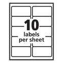 PRES-a-ply Labels, Laser Printers, 2 x 4, White, 10/Sheet, 250 Sheets/Box (30609)