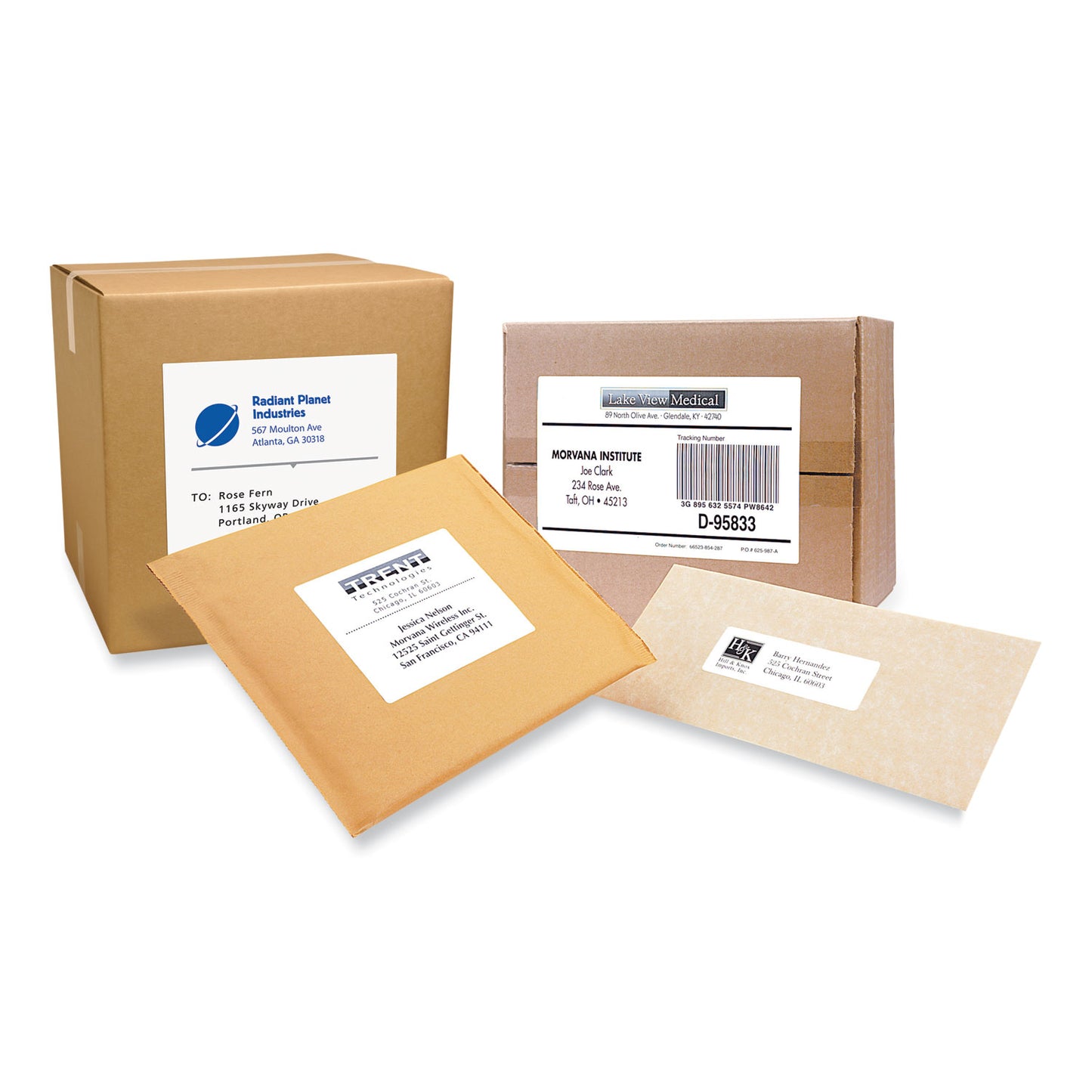 PRES-a-ply Labels, Laser Printers, 2 x 4, White, 10/Sheet, 250 Sheets/Box (30609)