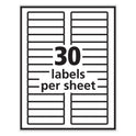 PRES-a-ply Labels, 0.66 x 3.44, White, 30/Sheet, 50 Sheets/Box (30632)